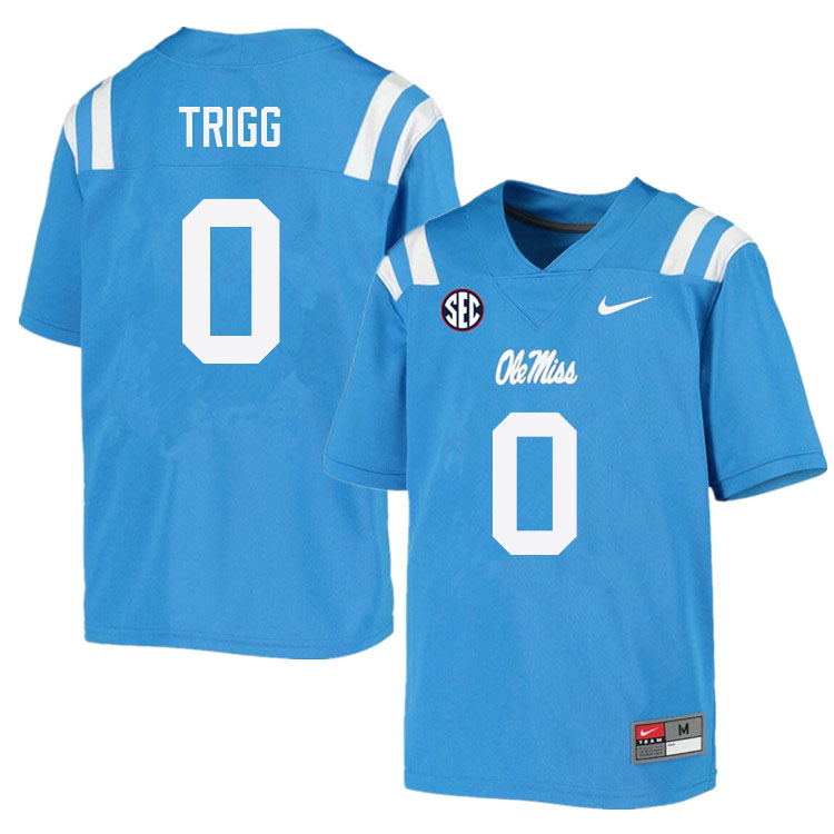 Ole Miss Rebels #0 Michael Trigg College Football Jerseys Sale-Power Blue